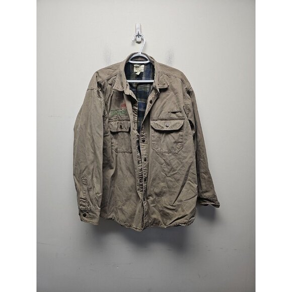 Cabela's Other - Cabelas Mens XL XLarge  Shacket Snap Up Tan Flannel Lined Long Sleeve